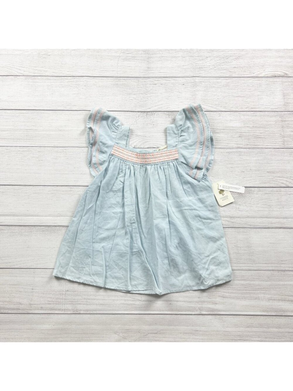 Tucker + Tate Girls Light Blue Flutter Sleeve Cotton Top NWT 7